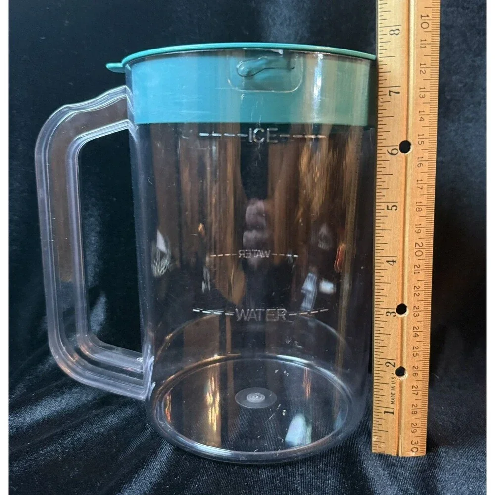 West Bend Iced Tea Maker Model 6050 Replacement 2 Quart Pitcher W/Teal Lid